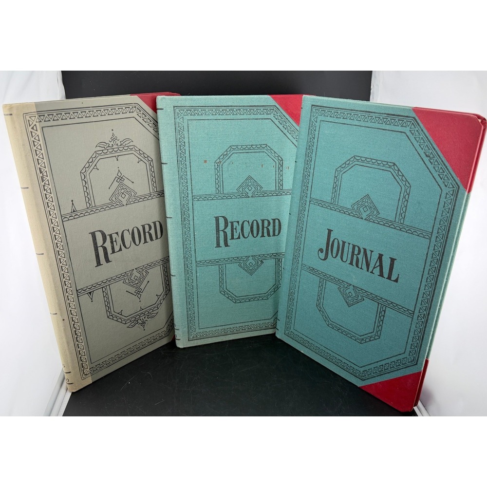 Vintage Vernon Royal Account Books: Journal, Record Ledger Set of 3 Made in USA